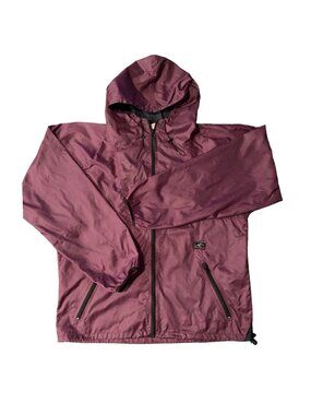 VTG 90s Burgundy & Black Helly Hansen Full Zip Nylon Windbreaker M Rain Jacket